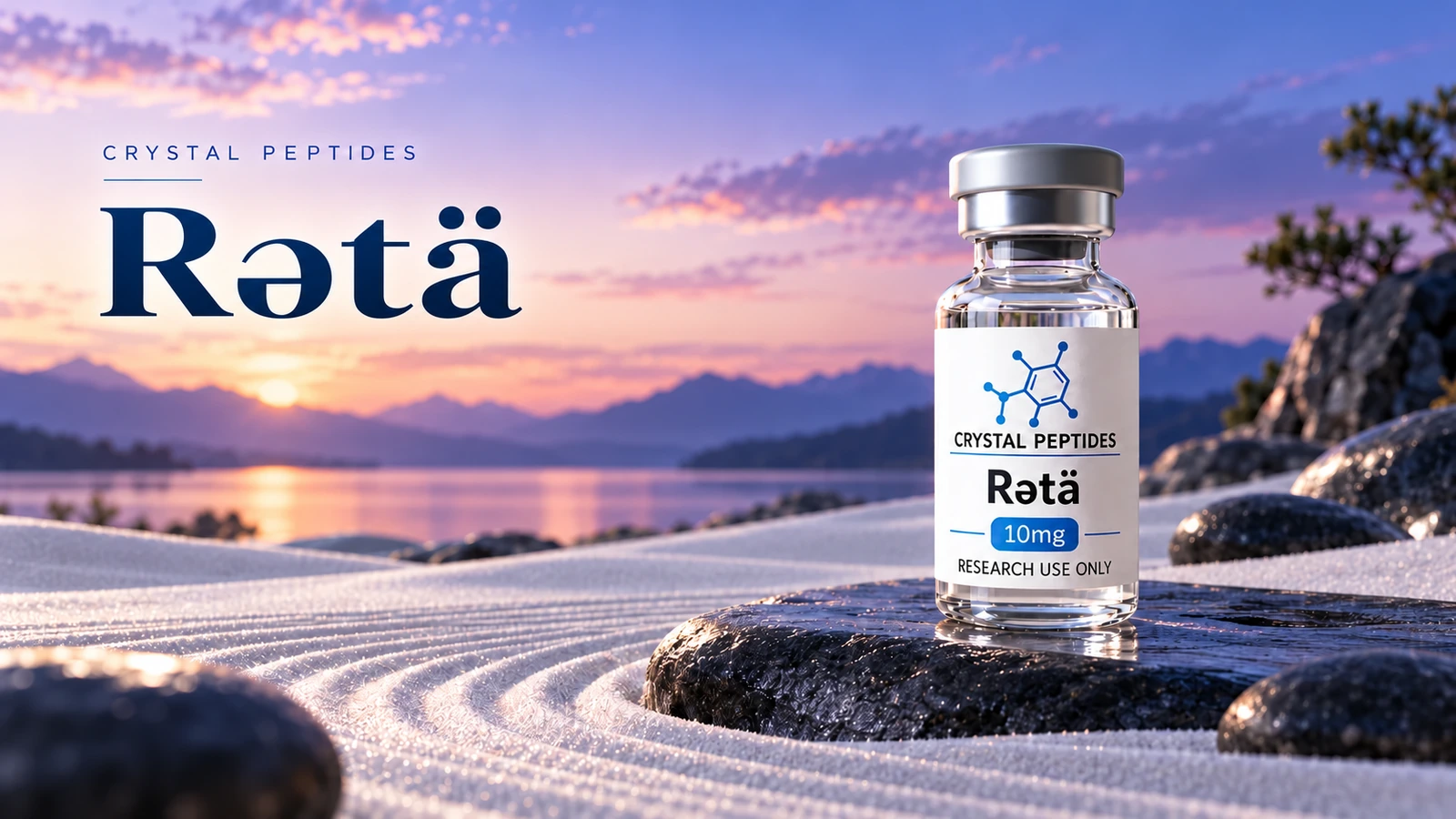 Urednička ilustracija proizvoda: Rətä — Crystal Peptides.